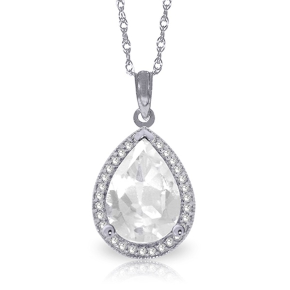 Galaxy Gold Products Jewelry - NECKLACE WITH NATURAL DIAMONDS & WHITE TOPAZ